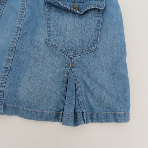 Gloria Vanderbilt Women 8 Blue Denim Jean Skort Skirt Built in Shorts Pockets - Picture 8 of 13